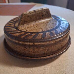 Vintage MCM Earthware Butter Or Cheese Dish with cover